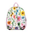 thumbnail image 3 of Floral Pattern Backpack Backpack for School,Cute School Bag,Schoolbag with Adjustable Shoulder Straps & Padded Back,13.8"x11.4"x6", 3 of 6