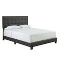 thumbnail image 4 of Boyd Sleep Roma Black Faux Leather Queen Size Fully Upholstered Platform Bed Frame with Adjustable Headboard, 4 of 11