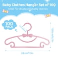thumbnail image 2 of Allhall 100 Pcs Baby Hangers for Closet, Plastic Kids Hangers for Nursery, Ultra Slim and Space Saving, Non-Slip Laundry Infant Hanger for Newborn Toddler Clothes, 2 of 7