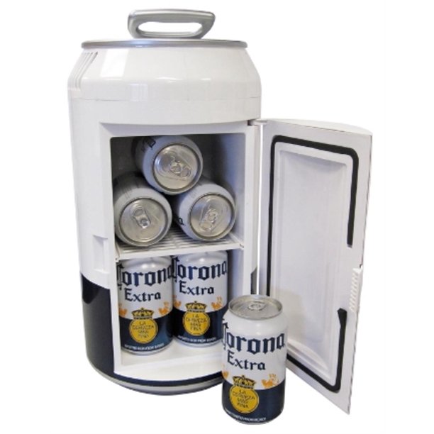 Corona Extra 8 Cans AC/DC Personal Mini Cooler/Mini Fridge,White