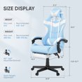 thumbnail image 7 of Huracan PU Leather Gaming Chair with Footrest & Lumbar, Adjustable Armrests/Headrest Computer Gamer Chair for Adults, Office/Game/Home,Light Bule, 7 of 7