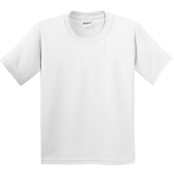 Gildan - Camiseta básica de manga corta Unisex Estilosa Suave Niños Niñas - Verano/Calor (Blanco)