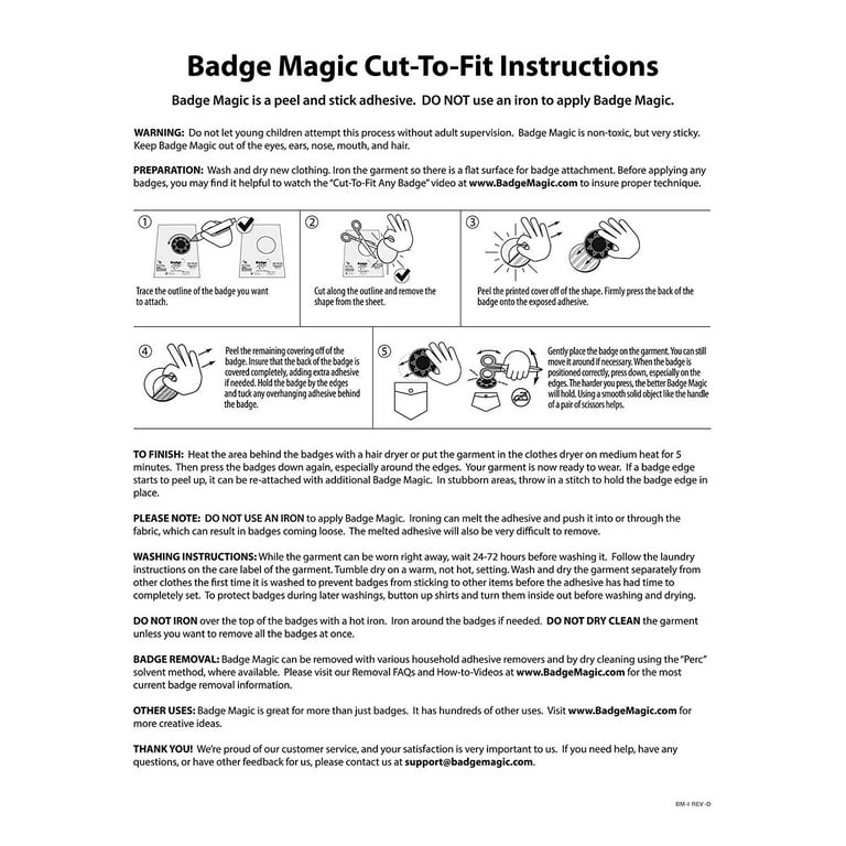 Badge Magic Cut to Fit Kit Instructions 