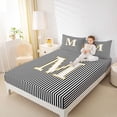 thumbnail image 4 of Erosebridal Glitter Print Letter M Full Size Sheets, Cartoon Monogrammed Bed Sheets, 4-Piece, 4 of 5