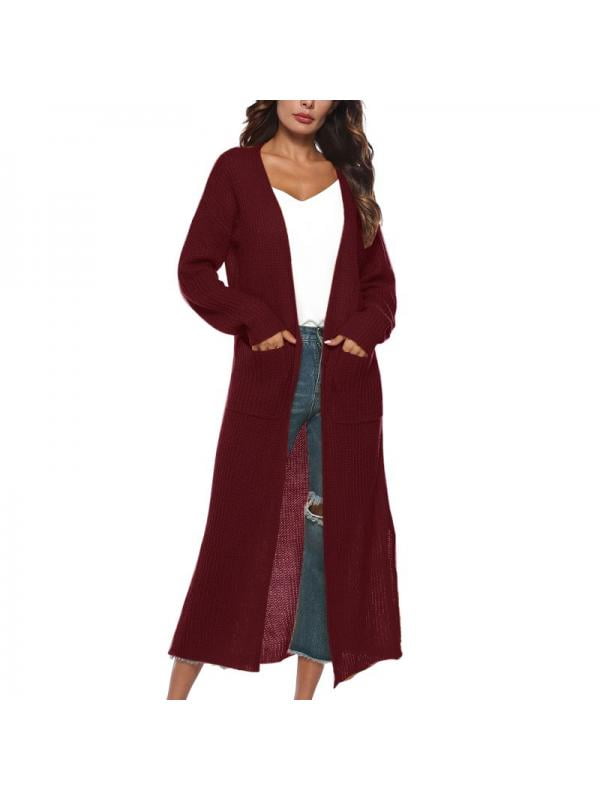New Femme Open Flare ample Flowy Maxi cardigan femme long trench-coat 