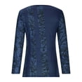 thumbnail image 4 of Hauts à Manches Longues pour Femmes Style Confortable Col Rond Chandail Doux Imprimé Haut à Manches Longues pour Femmes, 4 of 10