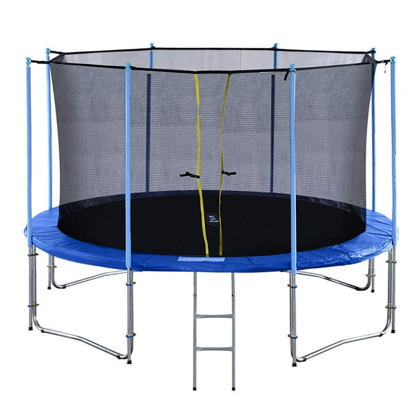 Exacme 16 FT Round Trampoline with Inner Enclosure Net and Ladder, High