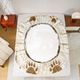 thumbnail image 5 of Manfei Woodland Animal Bear Bed Sheets,Kawaii Paws Print King Sheets,Brown Beige Sheet Set For Boys Kids,Super Cozy Room Decor,4 Pieces, 5 of 7