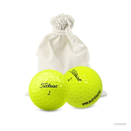 Titleist Practice Yellow - Quantity 12 in Eco-Friendly Bag (Professionally Recycled)