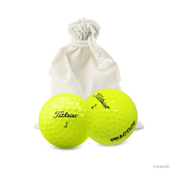Titleist Practice Yellow - Quantity 12 in Eco-Friendly Bag (Professionally Recycled)