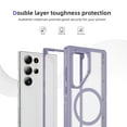 thumbnail image 3 of for Samsung Galaxy S23 Ultra Case,[Built-in Invisible Kickstand],Compatible with MagSafe,Military-Grade Drop Protection Double Layer Shockproof Slim Translucent Matte Phone Case,Lightpurple+Clear, 3 of 7