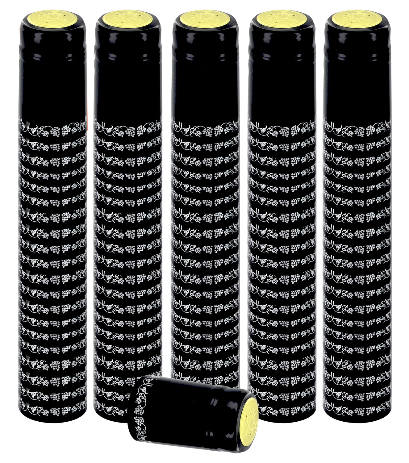 PVC Heat Capsules For Wine Bottles 100 SHRINK CAPSULES Silver With Silver Top 