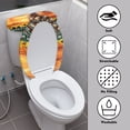 thumbnail image 3 of HELLHERO Toilet Cover & Bathroom Toilet Lid Cover Set with Fits All Toilet Shapes Polyester Fabric for Reusable, Machine Washable, 3 of 5