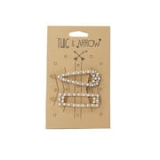 Twig & Arrow Rhinestones and Pearl Barrettes, 2PK