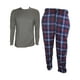 Pyjama pour Homme avec un Haut Solide et un Bas à Carreaux avec Poches – image 5 sur 20