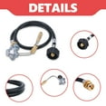 GasSaf 3 FT Propane Adapter Hose with Regulator,1 lb to 20 lb Converter