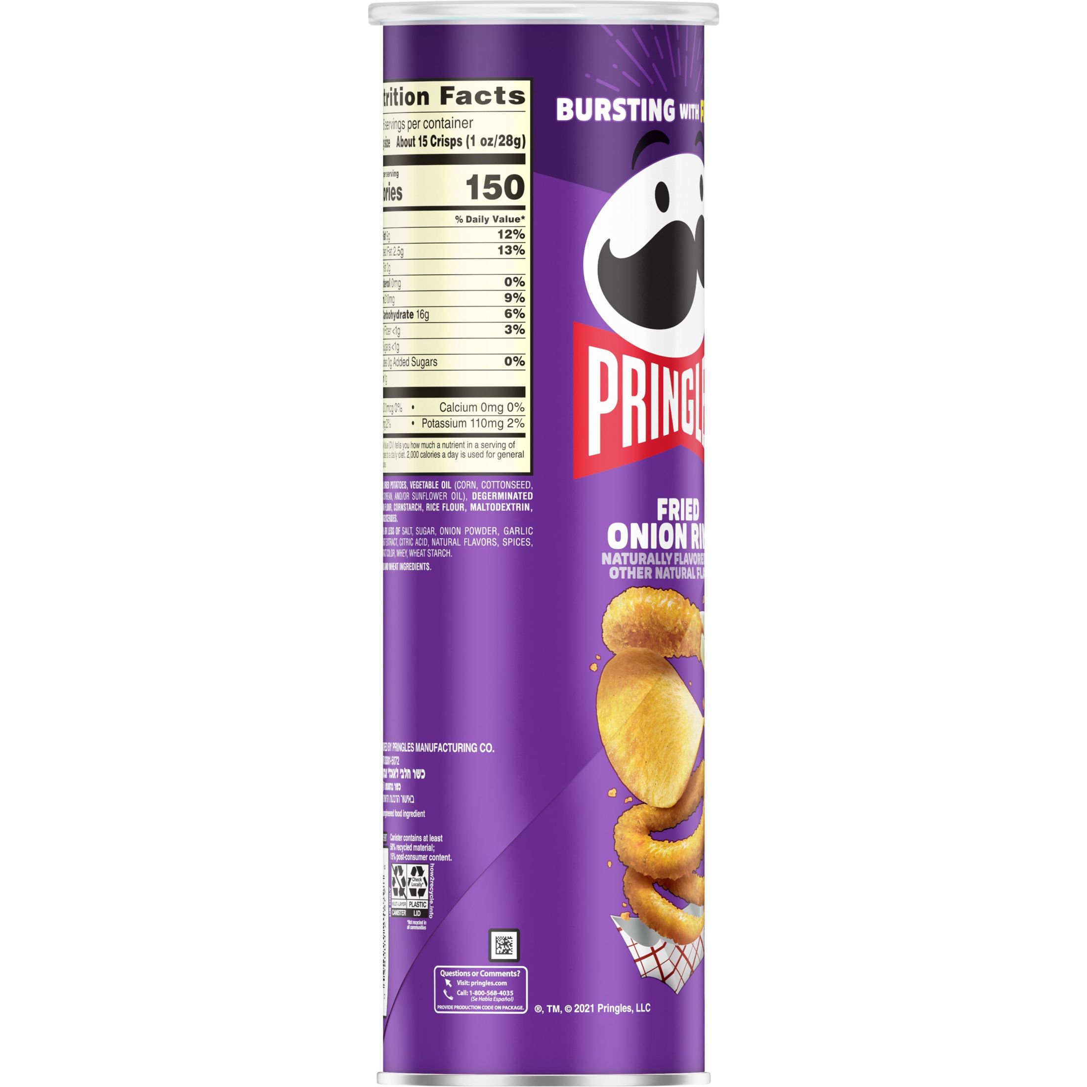 Pringles Fried Onion Ring Potato Crisps Chips, 5.5 oz - image 4 of 8