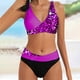 thumbnail image 3 of Gibobby Conjunto de Traje de Baño para Mujer Bikini sexy para mujer Cintura alta Estampado de puntos Estación independiente Traje de baño dividido(Morado,CH), 3 of 4