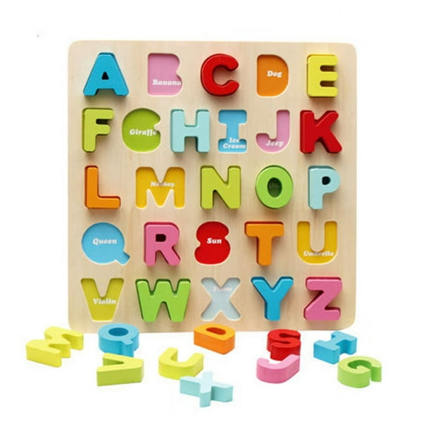 StyleB Rompecabezas del alfabeto (minúsculas), 10535, color multicolor, rompecabezas para bebés, juguetes de enseñanza temprana, letra numérica de madera, forma de niño, tablero de agarre de mano cogn
