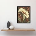 thumbnail image 2 of Single White Cala Lily Flower Art Nouveau Painting Pastel Colour Teal Green Red William Morris Style Patterns Colourful Bright Floral Modern Artwork Art Print Framed Poster Wall Decor 12x16 inch, 2 of 5