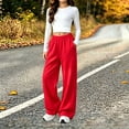 thumbnail image 5 of LUGOGNE Boys Girls Fleece Lined Sweatpants Kids Wide Leg Winter Pants with Pockets Comfortable Loose Lounge Track Pants, 5 of 9
