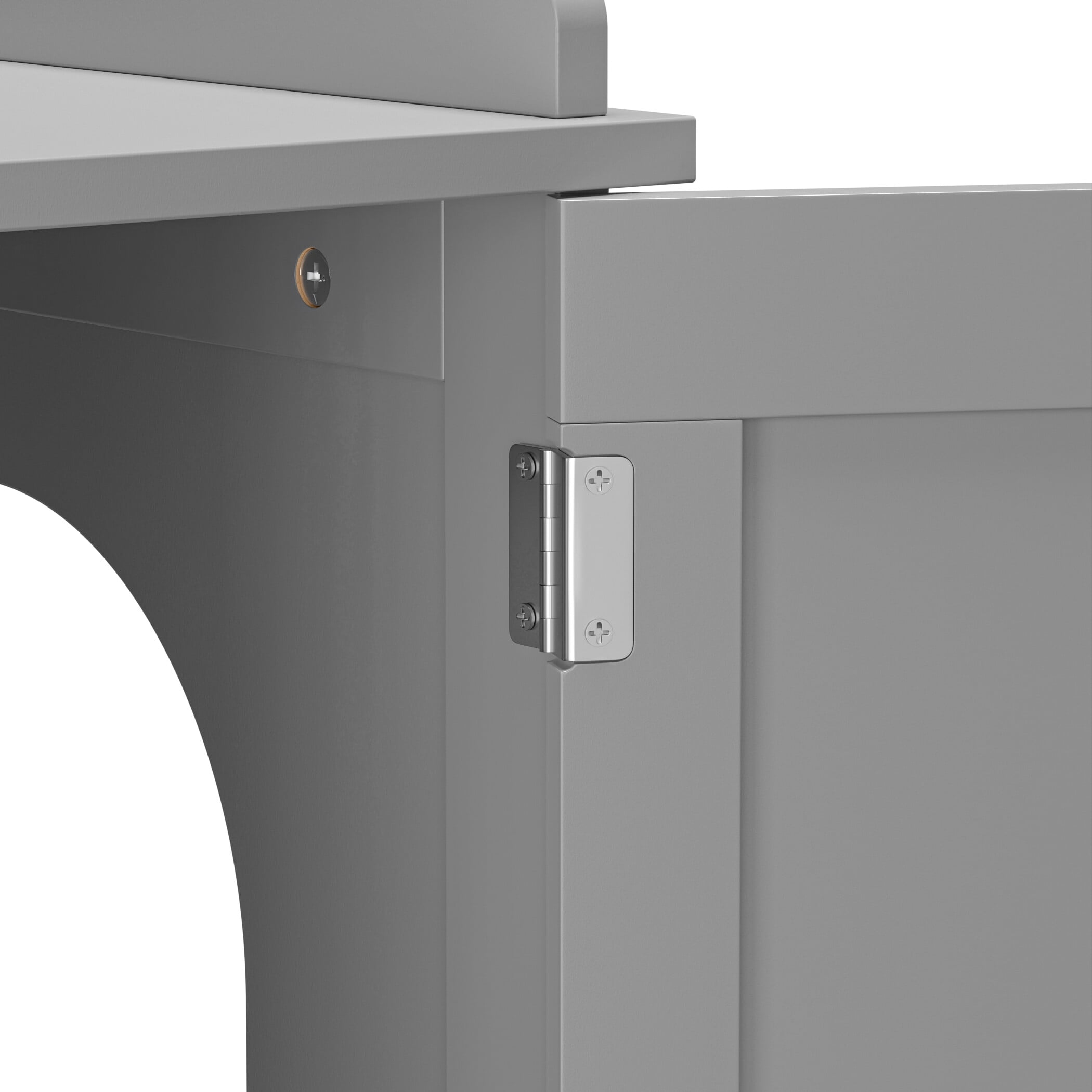 ZENY Double Door Hidden Cat Litter Box Enclosure Storage Cabinet MDF Frame Cat House, Gray