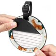 thumbnail image 2 of Squirrel Set of 2pcs PU Leather Round Suitcase Tags with Privacy Cover and Name ID Tag - Ideal for Travel Luggage, Handbags, Backpacks, School Bags, 2 of 6