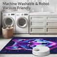 thumbnail image 5 of ODIKA 4'x6' Machine Washable Non-Slip Area Rug, Dynamic Graphic Illustration High Traffic Rug, Purple, 23037, 5 of 7