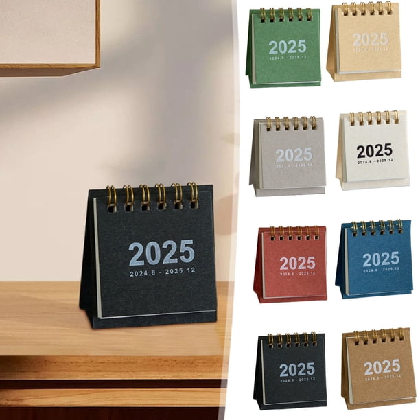Mini Calendario de Escritorio 2025 – Decoración compacta para mesa, papel duradero, fechas grandes transparentes, organizador mensual para la oficina o el hogar, regalo familiar con estilo