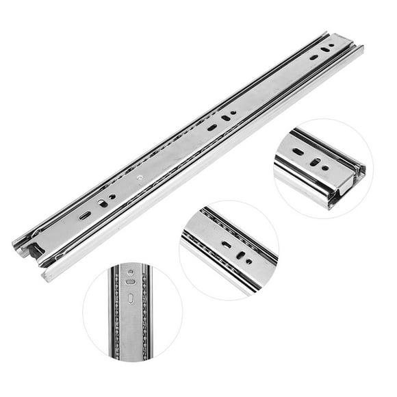 2 Pcs Drawer Slide Side Mount Full Extension Drawer Rails Cabinet Locking Rail Tool Box Runner 12in 3 Sections Ball Bearing Flexible Drawer Runners File Sliding Rail Kitchen Slider