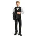 thumbnail image 3 of Boys Tuxedo Set Paisley 5pc Satin Shawl Lapel With Matching Solid Vest & Pants With Free Shirt & Bowtie, 3 of 5