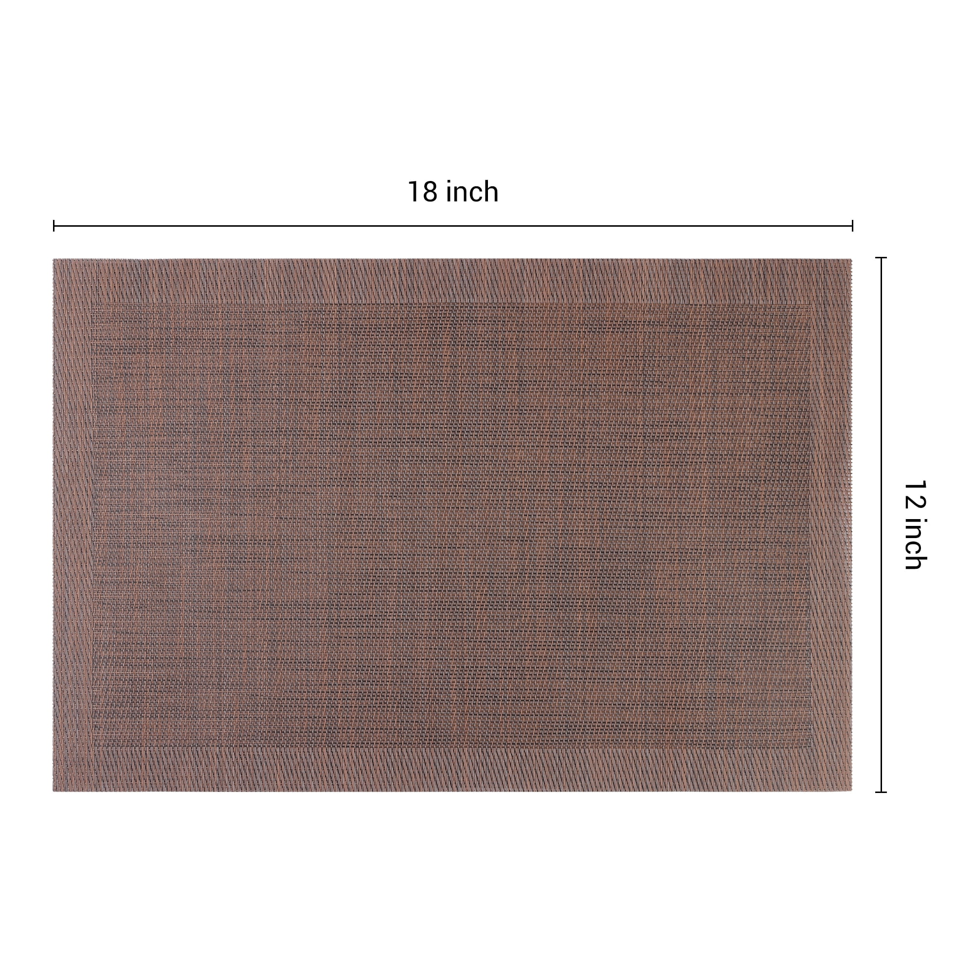 Unique Bargains 8 Pack Place Mats for Dining Table Decor Wipeable Table Mat Brown