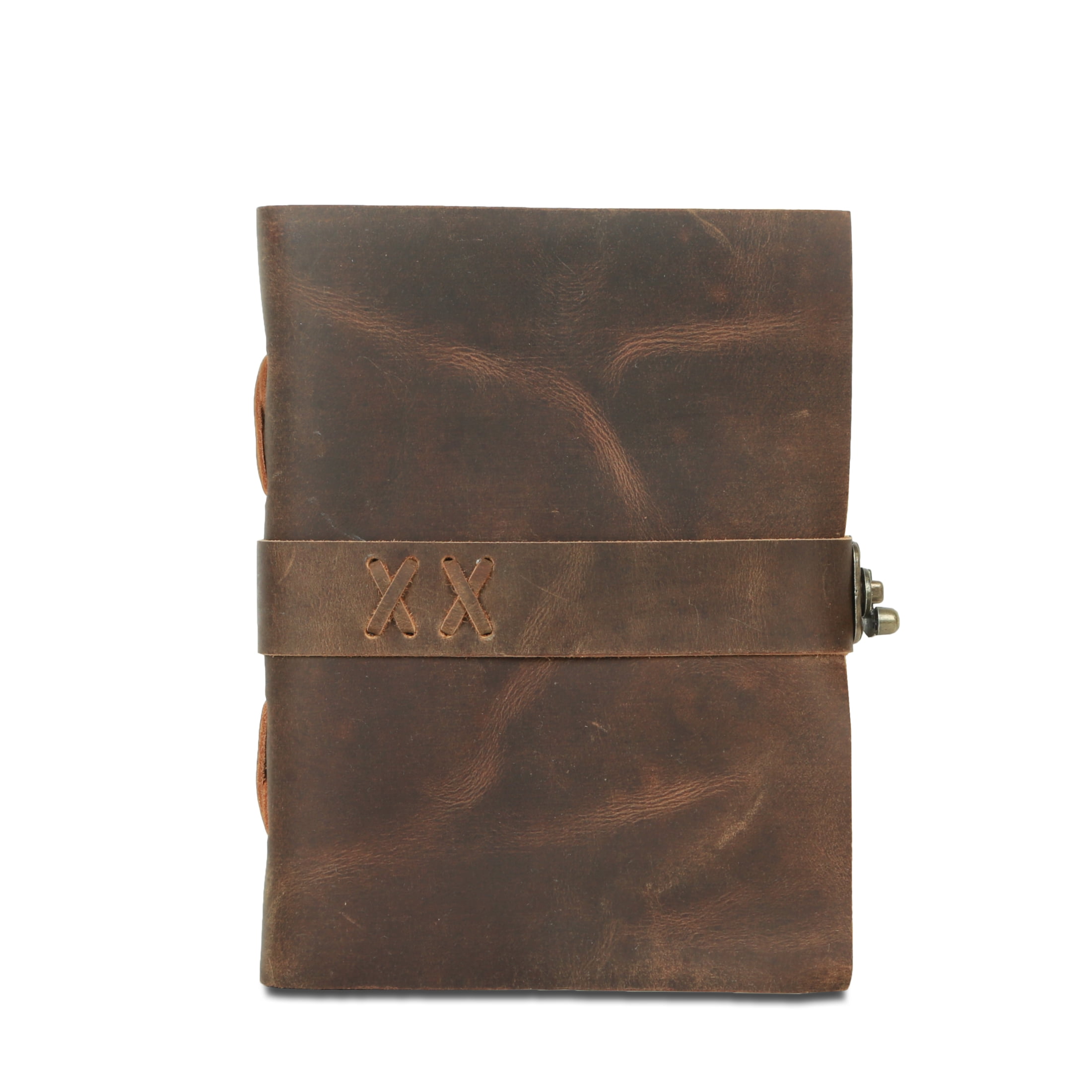 Vintage Leather Journal Handmade Buffalo Non-Refillable Deckle Edge Paper – Leather Bound Journal for Women Men C-Lock Closure Ideal for Writing & Travel for Artists