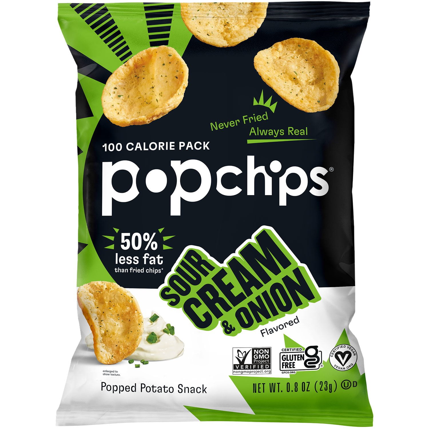 Popchips Variety Pack Air-Popped Chips, Healthy Snack Bags, 0.8 oz., 30 pk. With White Bowl By OMA