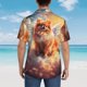 thumbnail image 4 of Balery Cute Cloud Pomeranian Camisas hawaianas de manga corta para hombre, camisas playeras de corte holgado, camisas de vacaciones con botones,Large, 4 of 7