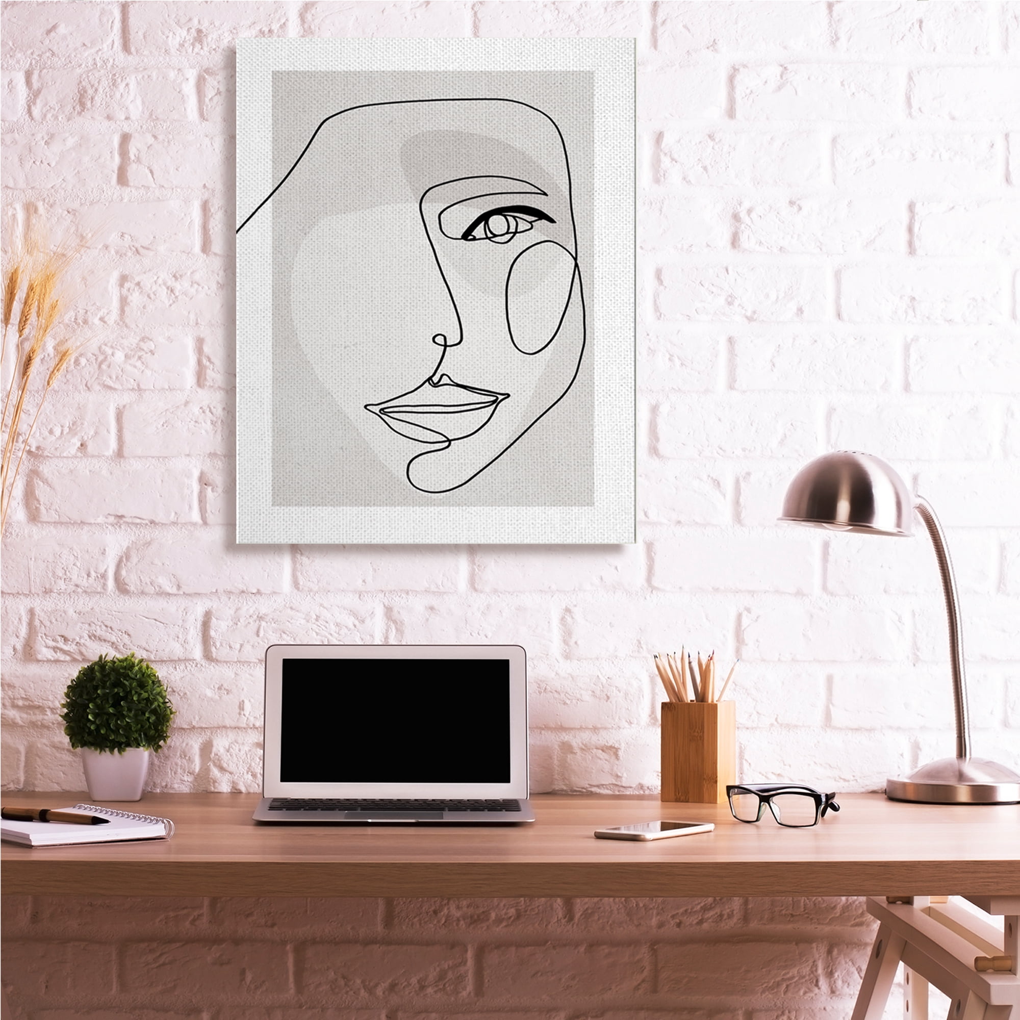 Stupell Industries Abstract Woman's Face Monochromatic Avant-Garde,36 x 48,Designed by Design Fabrikken