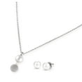 thumbnail image 2 of JOIA DE MAJORCA, 7mm Man-Made White Pearl on 17 inch Diamond Dusted Silver Ball Pendant with 7mm White Stud Pearl Earring Set, Lustrous, Man-Made Organic Pearls from Majorca Spain, 2 of 5