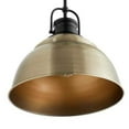 thumbnail image 3 of Home Decorators Collection Shelston 13 in. 1-Light Antique Gold and Black Farmhouse Pendant Light Fixture with Metal Shade, 3 of 5