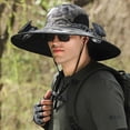 thumbnail image 2 of Wide Brim Solar Fan Outdoor Fishing Hat-Solar & USB Charging UPF50+ Outdoor Sun Hat with 2 Solar Fan for Work, Camping, 2 of 8