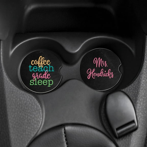Personalized Coffee Teach Teacher Car Drink Coaster Set