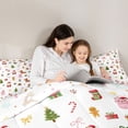 thumbnail image 4 of Manfei Pink Queen Comforter Set Holiday Comforter Sets Queen, Black Gold 3 Pieces 1 Comforter and 2 Pillowcases, Xmas Reversible, 4 of 6