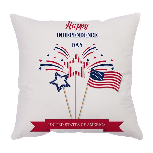 Funda de almohada Día de la Independencia Estilo de dibujos animados Funda de almohada de impresión digital de lino Wmkox8yii HFSH3421