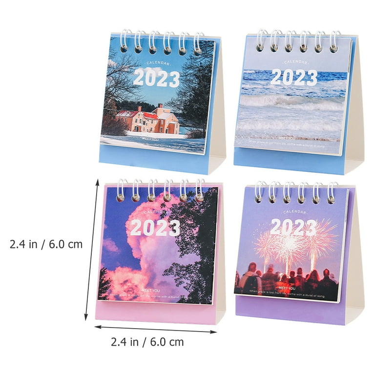 2023 Mini Desk Calendar The Office Ornaments Coil Notepad Table Decor Easel  Stand Tiny 2022-2023 4 Pcs - Walmart.com