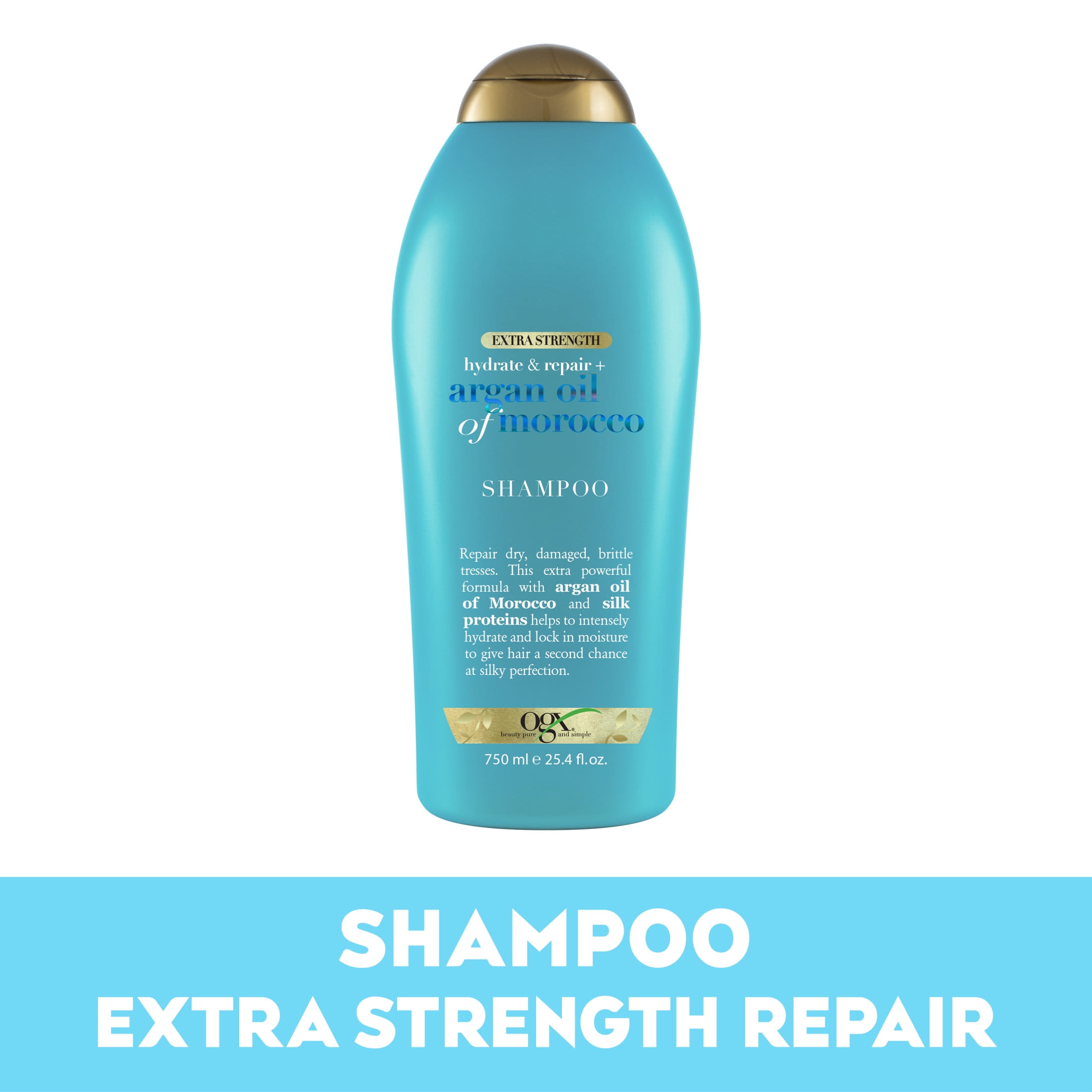 OGX Extra Strength Hydrate & Repair + Argan Oil of Morocco Nourishing Daily Shampoo and Conditioner Set, 25.4 fl oz
