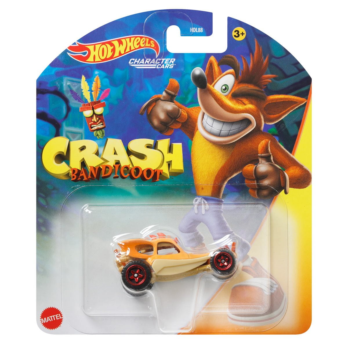 Hot Wheels Character Cars Crash Bandicoot 1:64 Scale Vehicle 