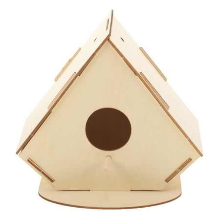 GARVALON Painting Wood Bird House Natural Shape For Kids Home Decoration 1Pcs 6.3x5.5x4.9In