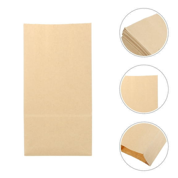 ETEREAUTY Kraft Paper Lunch Sacks Oil-Resistant Snack Bags 100pcs