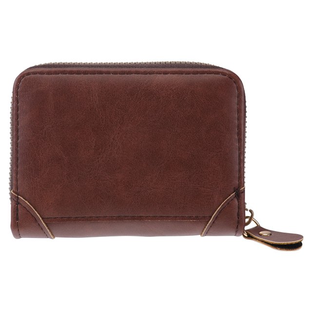 Phenofice 1Ud Cartera De Cuero Duradera Café Con Bolsillo Para Tarjetas Y Práctico