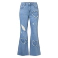 thumbnail image 2 of MAOQHI Women's Pants Bottom Jeans with Heart Detail and Distressed Cutout Design for Casual Everyday Wear, 2 of 4