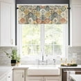 thumbnail image 2 of nqOlkjepod Vintage Boho Farmhouse Short Window Curtain Valances, Chic Farmhouse Neutral Morocco Geometric Rod Pocket Kitchen Valances for Living Room Bedroom Bathroom Cafe, 1 Panel - 42" x 12", 2 of 8